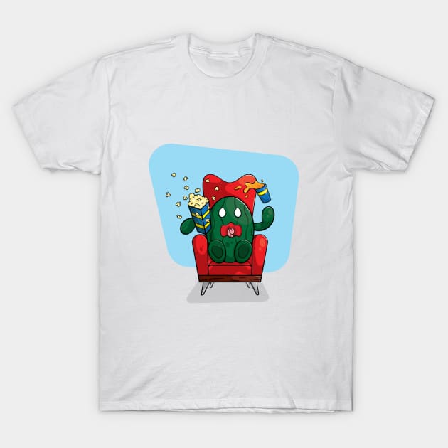 Scared watermelon watching a movie T-Shirt by TTirex